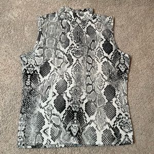 Snake Print Mock Neck Tank